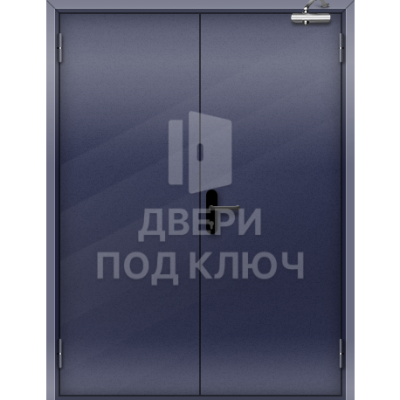 Глухая противопожарная утепленная двупольная дверь EI-45 ДПК-17320