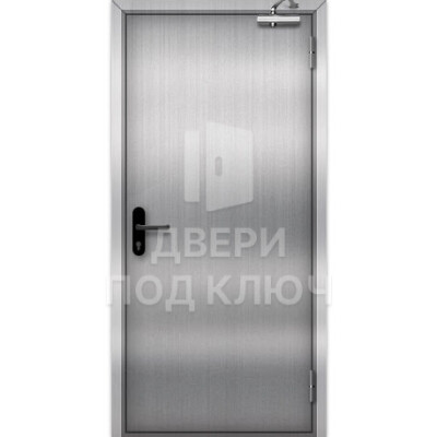 Однопольная глухая противопожарная дверь из EI-30 нержавейки ДПК-16820