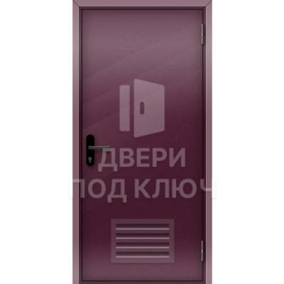 Огнеупорная глухая однопольная дверь с решеткой вентиляционной EI-30 ДПК-16823