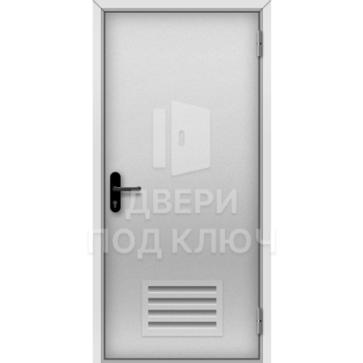 Металлическая техническая дверь в подвал с решеткой ДПК-15658