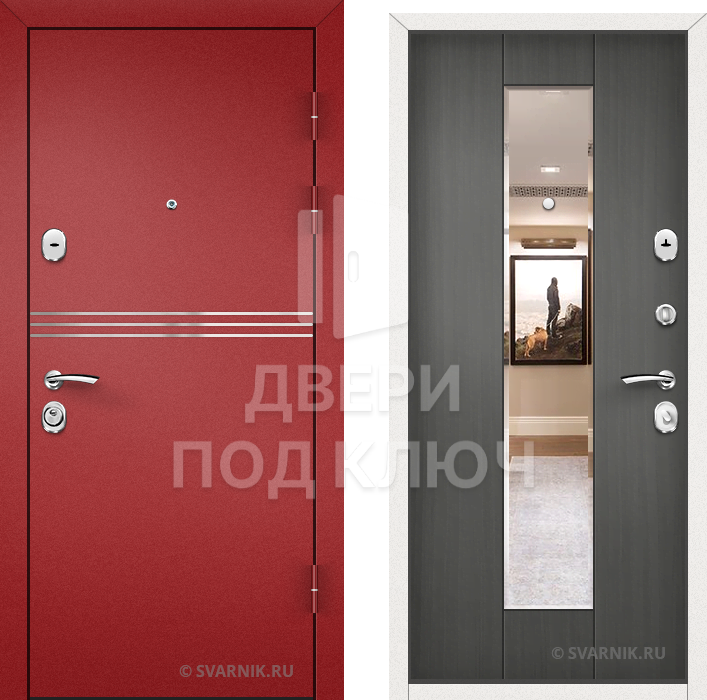 Входная дверь с зеркалом на дачу ДПК-10522