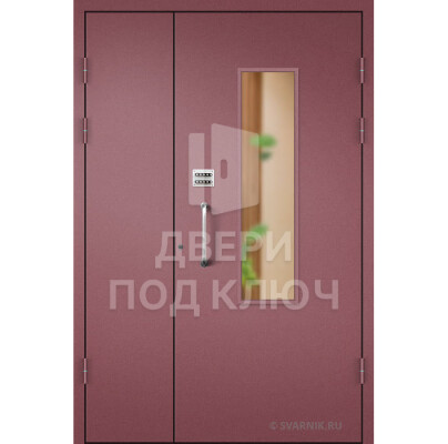 Подъездная дверь с кодовым замком и стеклом ДПК-13724