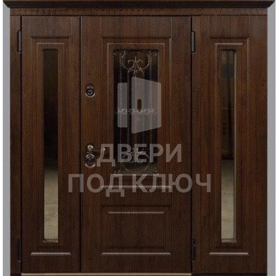 Парадная дверь с окном кованая ДПК-12575